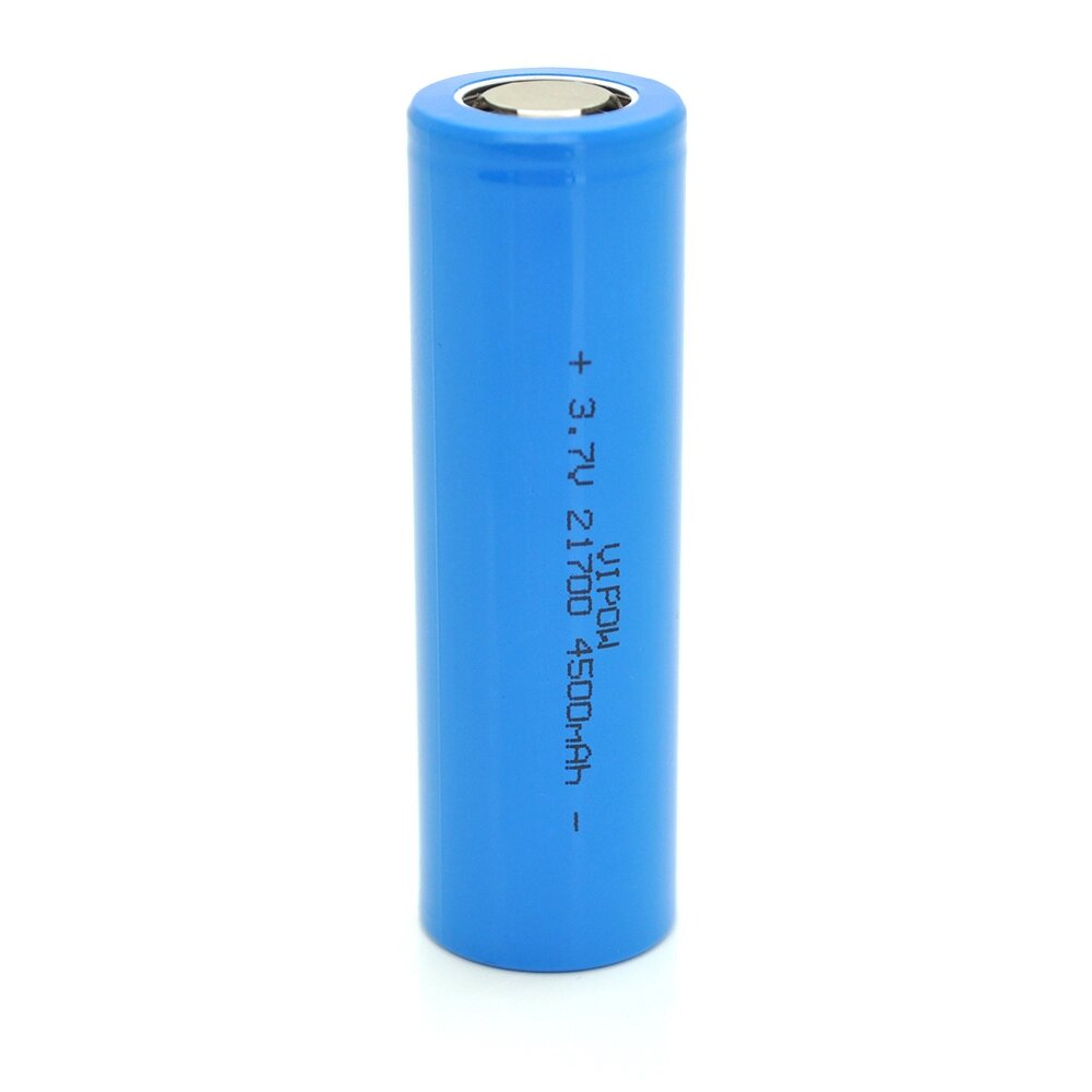 Акумулятор 21700 Li-Ion Vipow ICR21700 FlatTop, 4500mAh, 3.7V, Blue Q50/500 від компанії АВТОСТИЛЬ - фото 1