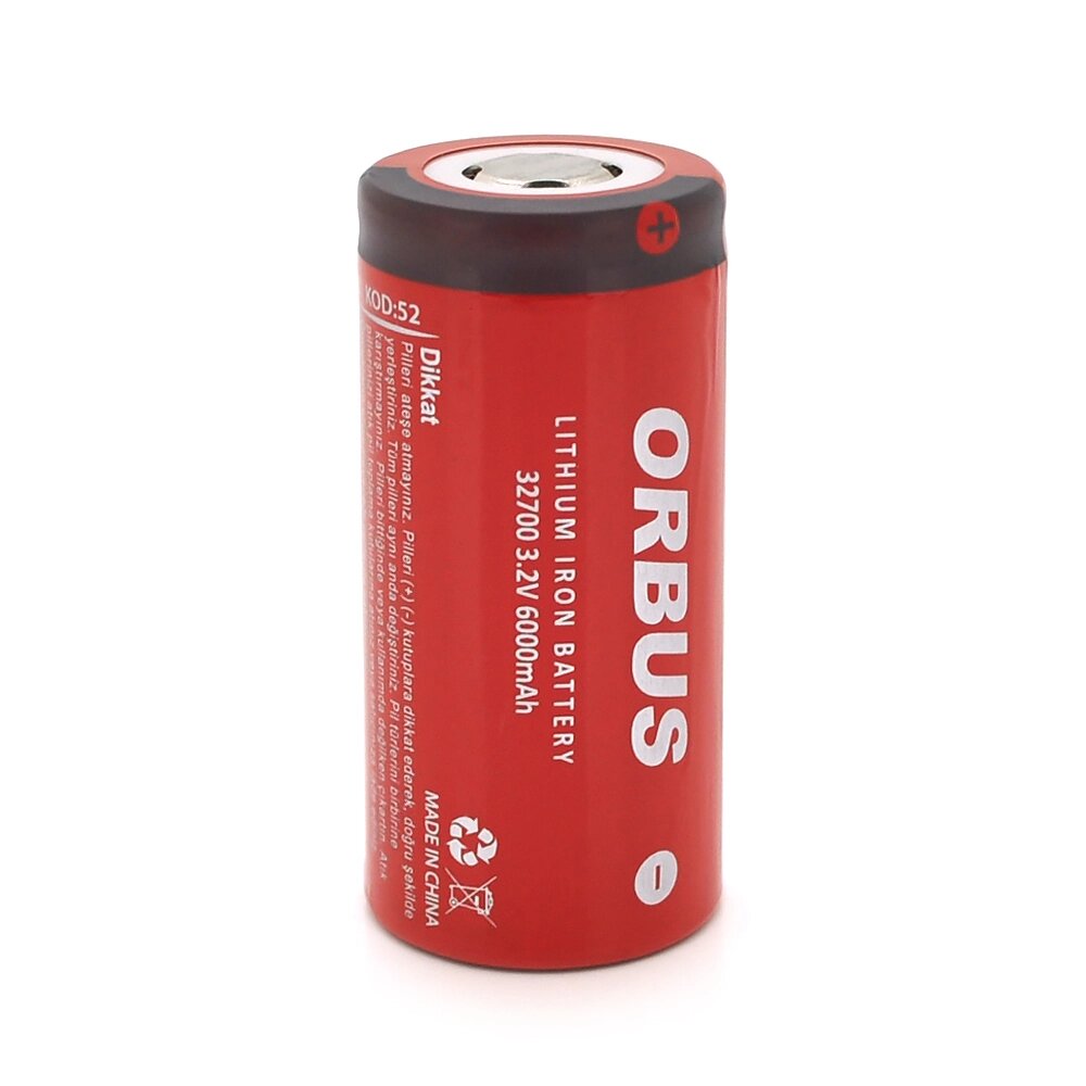 Акумулятор 32700 LiFEPO4 ORBUS 32700-48G, 6000mAh, 3.2V, RED/GREY, Q120 від компанії АВТОСТИЛЬ - фото 1