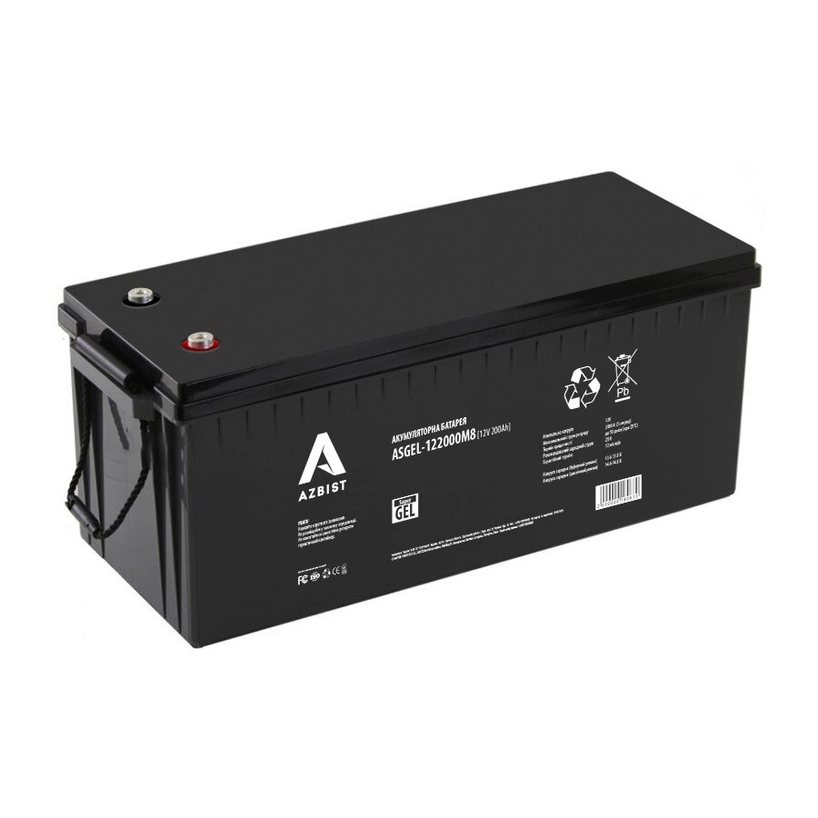 Акумулятор AZBIST Super GEL ASGEL-122000M8, Black Case, 12V 200.0Ah (522 x 240 x 219) Q1/18 від компанії АВТОСТИЛЬ - фото 1