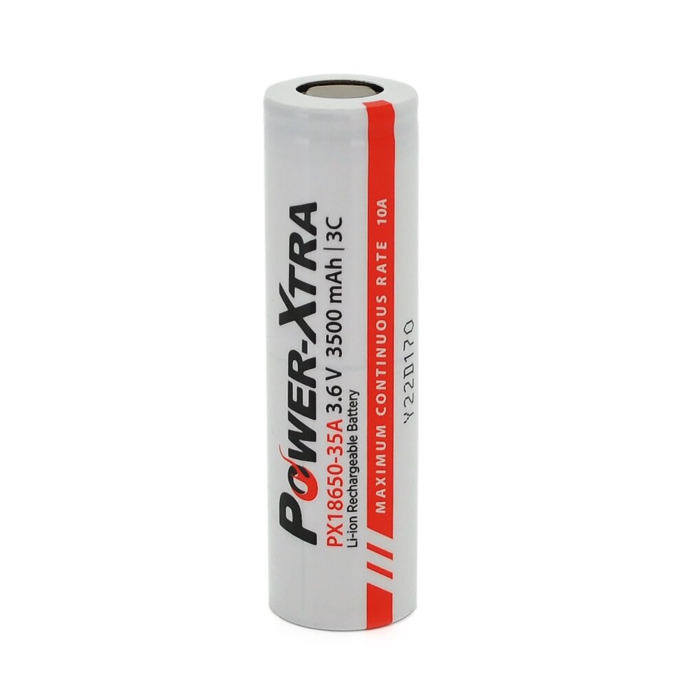 Акумулятор Li-ion Power-Xtra 18650 3500mAh 3.6V (3,7V), White від компанії АВТОСТИЛЬ - фото 1