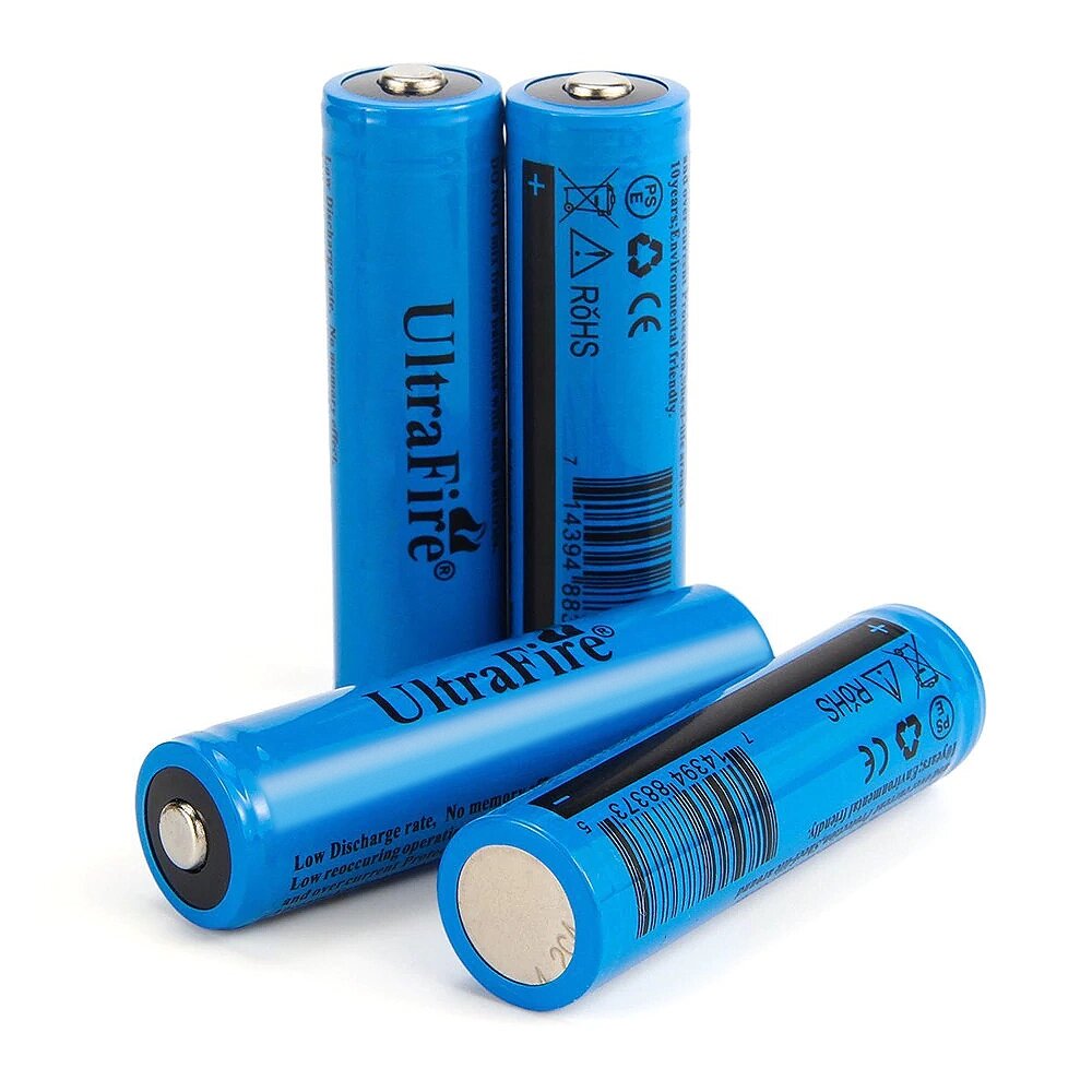 Акумулятор Li-ion UltraFire 18650 2000mAh 3.7V, Blue, 2 шт. в упаковці, ціна за 1 шт від компанії АВТОСТИЛЬ - фото 1