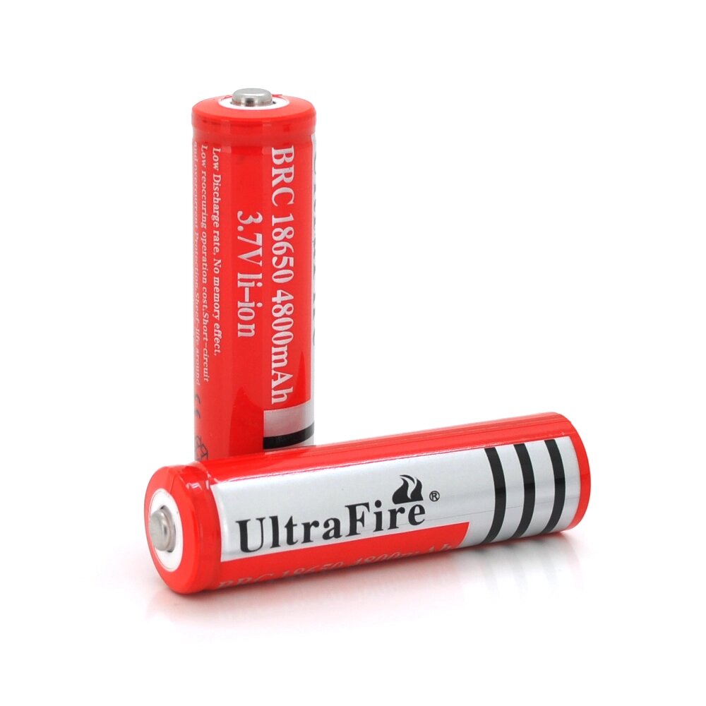 Акумулятор Li-ion UltraFire18650 4800mAh 3.7V, Red, 2 шт. в упаковці, ціна за 1 шт. від компанії АВТОСТИЛЬ - фото 1