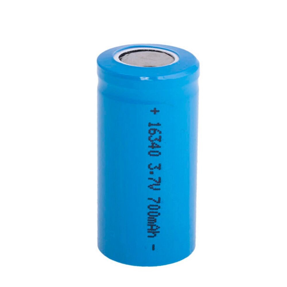 Акумулятор Li-Ion Vipow ICR16340/CR123 FlatTop, 700mAh, 3.7V, Blue Q50/500 від компанії АВТОСТИЛЬ - фото 1