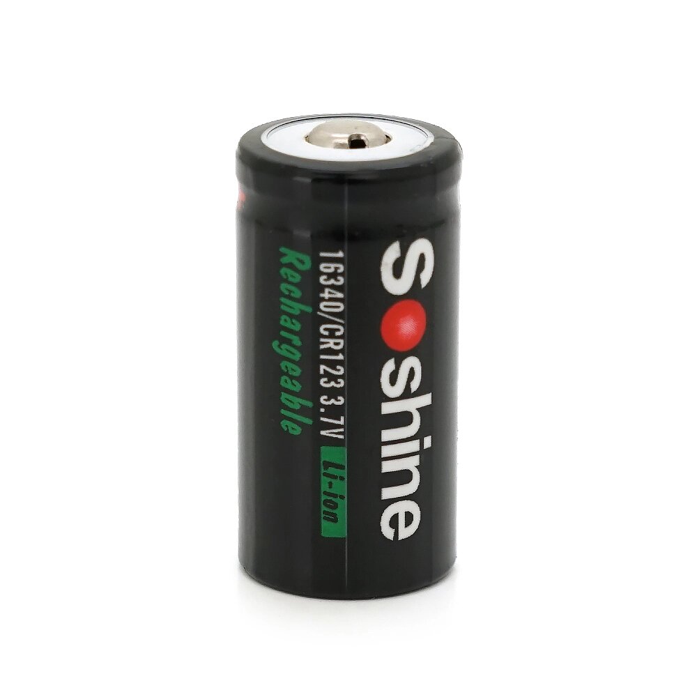 Акумулятор Soshine 16340/CR123 Li-Ion, 700mAh, 1A, 4.2/3.7/2.5V, Button Top, Black від компанії АВТОСТИЛЬ - фото 1