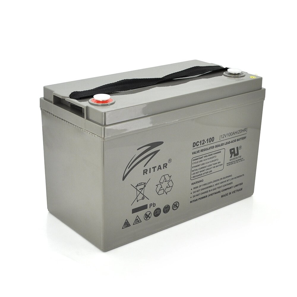 Акумуляторна батарея AGM RITAR DC12-100, Gray Case, 12V 100Ah ( 328 x 172 x 215 (220) Q1 від компанії АВТОСТИЛЬ - фото 1