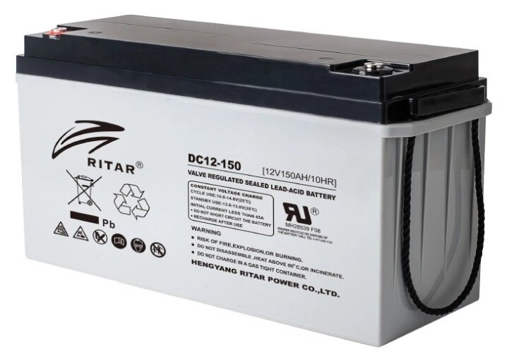 Акумуляторна батарея AGM RITAR DC12-150, Gray Case, 12V 150Ah (483х170х241), Q1/24 від компанії АВТОСТИЛЬ - фото 1