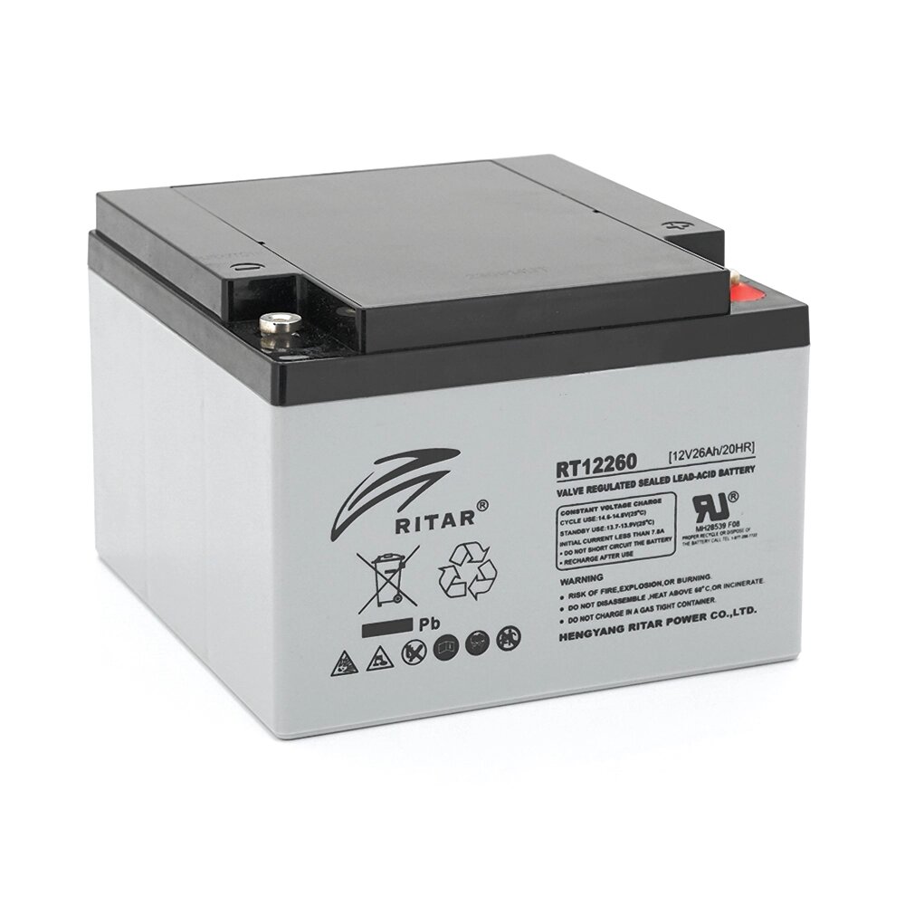 Акумуляторна батарея AGM RITAR RT12260, Gray Case, 12V 26.0Ah  (166 х 178 х125 ) Q1 від компанії АВТОСТИЛЬ - фото 1