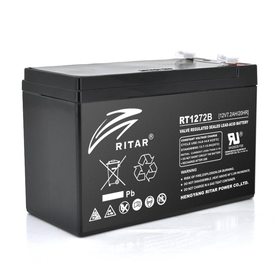 Акумуляторна батарея AGM RITAR RT1272B, Black Case, 12V 7.2Ah ( 151 х 65 х 94  (100) ) Q10 від компанії АВТОСТИЛЬ - фото 1