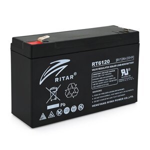 Акумуляторна батарея AGM RITAR RT6120A, Black Case, 6V 12Ah ( 150 х 50 х 93 (99Q10