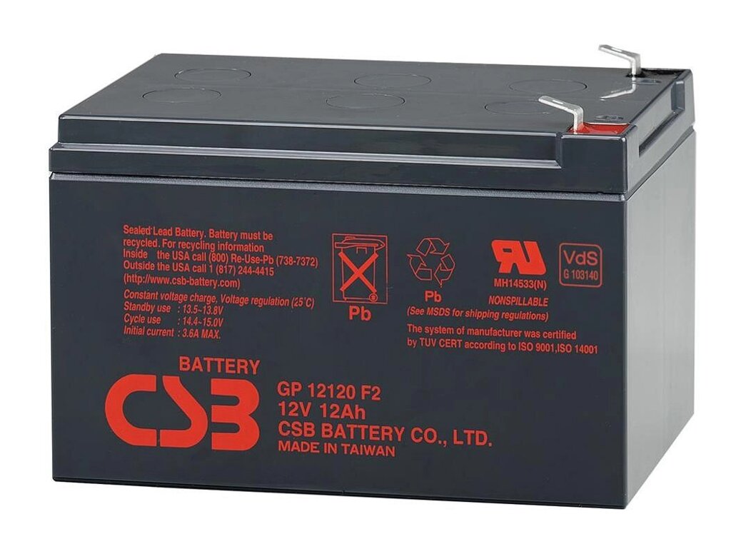 Акумуляторна батарея CSB GP12120F2, 12V 12Ah ( 151х98х100мм ), Box/Q6 від компанії АВТОСТИЛЬ - фото 1