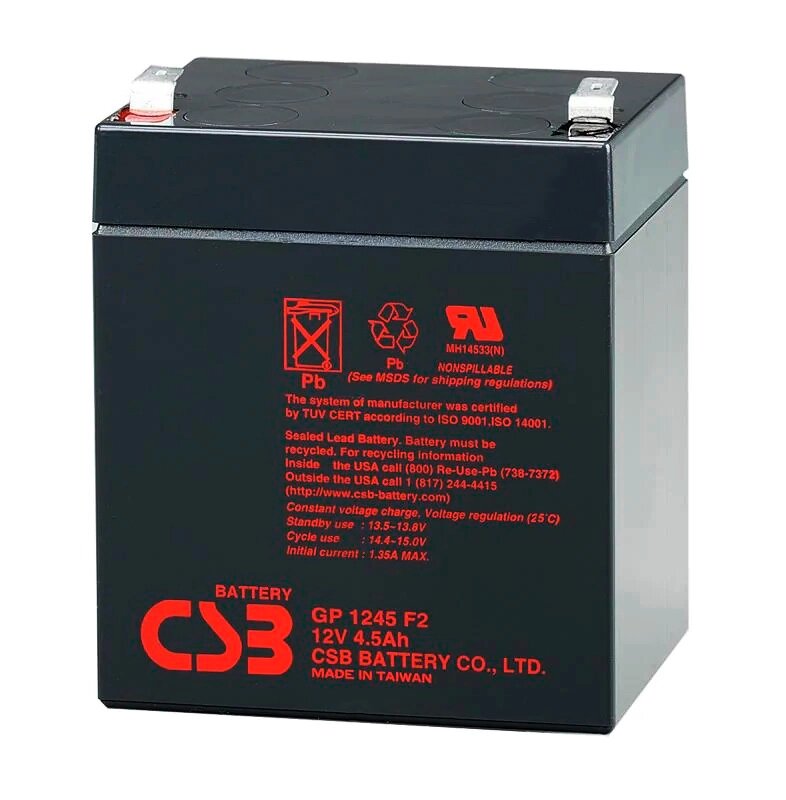 Акумуляторна батарея CSB GP1245F2, 12V 4.5Ah (90х70х100 (108)) Q10) від компанії АВТОСТИЛЬ - фото 1