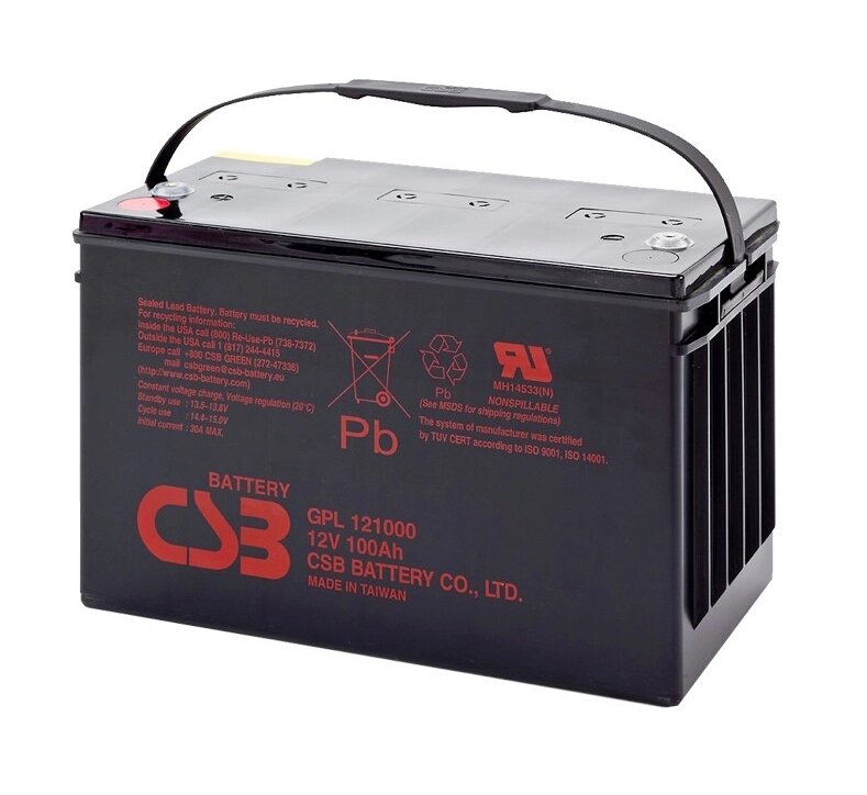 Акумуляторна батарея CSB GPL121000, 12V 100Ah (343х168х215 (220) Q1/20 (ТАЙВАНЬ)) від компанії АВТОСТИЛЬ - фото 1