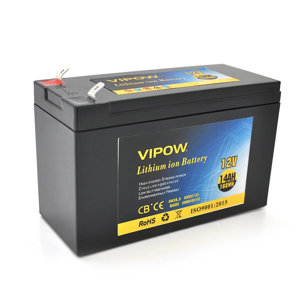 Акумуляторна батарея літієва Vipow 12 V 14Ah з елементами Li-ion 18650 з вбудованою ВМS платою, (3S7P) (151х65х94(100)) від компанії АВТОСТИЛЬ - фото 1