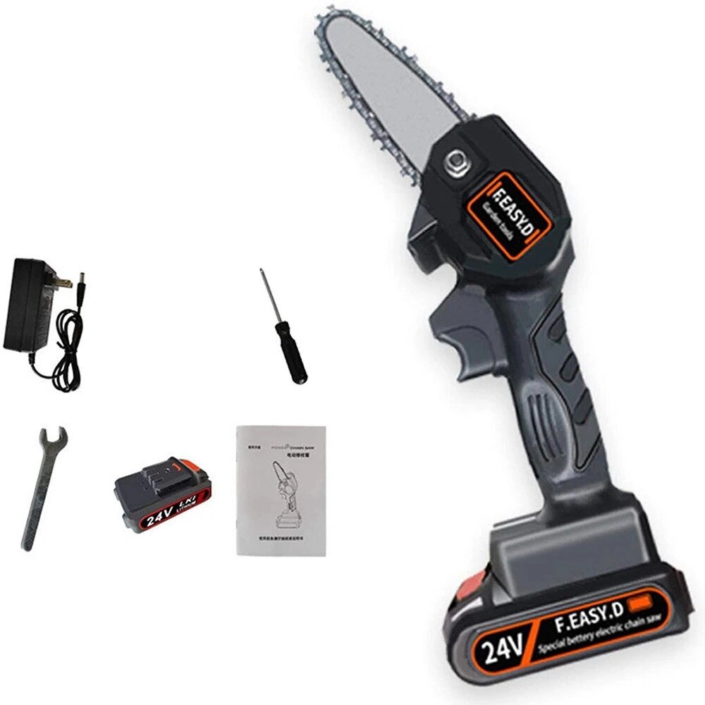 Акумуляторна ланцюгова мініпила-сучкоріз для обрізання дерев Mini Electric Chainsaw У коробці (1 шт. АКБ) від компанії АВТОСТИЛЬ - фото 1