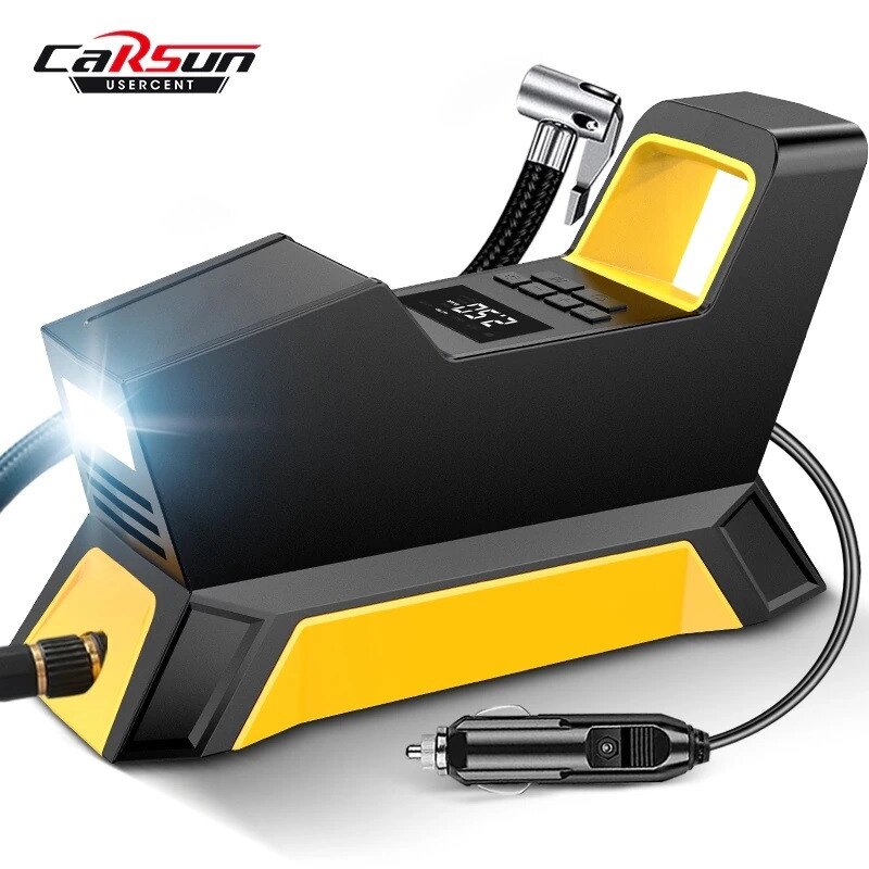 Авто Компресор насос з дисплеєм Car Sun Air Pump 12 V 250 PSI від компанії АВТОСТИЛЬ - фото 1