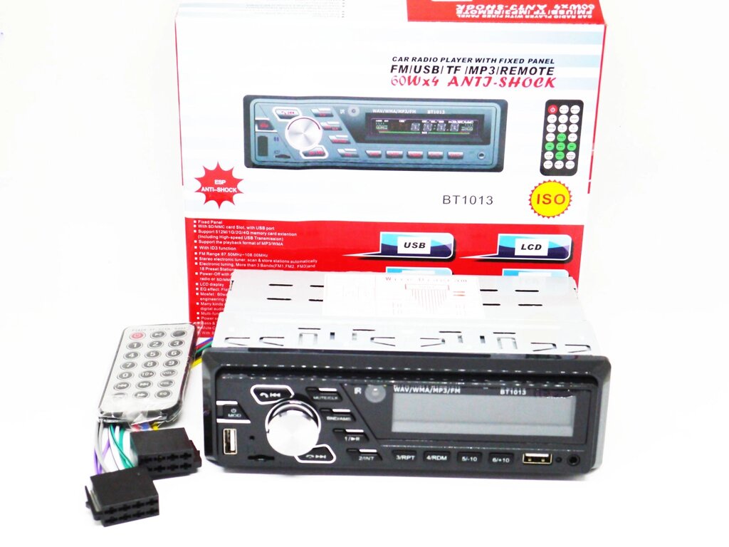 Автомагнітола 1013BT ISO + BLUETOOTH - MP3 Player, FM, USB, SD, AUX від компанії АВТОСТИЛЬ - фото 1