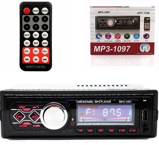 Автомагнітола 1097BT — Bluetooth MP3 Player, FM, USB, microSD, AUX — З'ЄМНА панель від компанії АВТОСТИЛЬ - фото 1