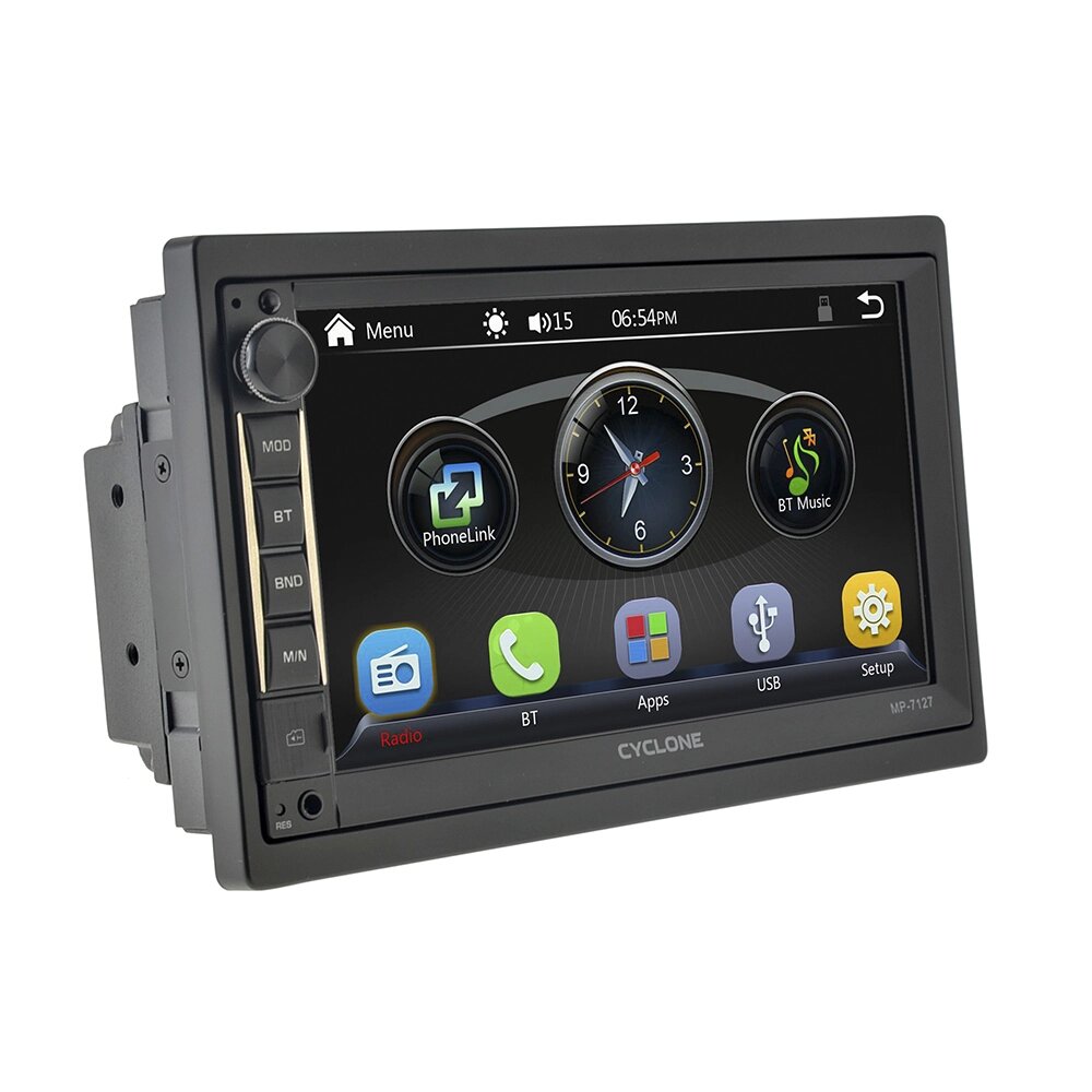 Автомагнітола 2 DIN CYCLONE MP-7127 CarPlay/Android Auto + Камера у подарунок від компанії АВТОСТИЛЬ - фото 1