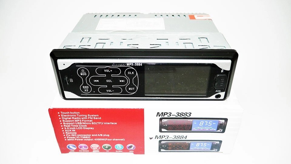 Автомагнітола 3884 ISO — MP3 Player, FM, USB, SD, AUX сенсорна магнітола від компанії АВТОСТИЛЬ - фото 1