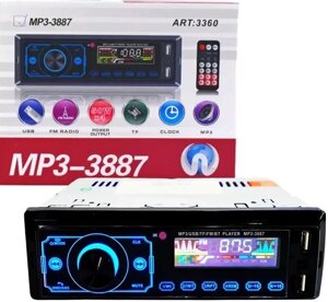 Автомагнітола Poneer 3887 ISO — 2xUSB, Bluetooth, FM, microSD, AUX сенсорна магнітола