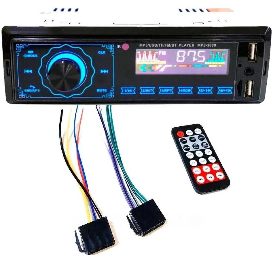 Автомагнітола 3888 ISO — 2xUSB, Bluetooth, FM, microSD, AUX сенсорна магнітола від компанії АВТОСТИЛЬ - фото 1