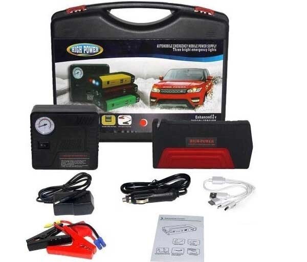 Car jump starter 20000 mAh Power Bank зарядно-пусковий пристрій для машини 4хUSB+Фонарик + КОМПРЕСОР RED від компанії АВТОСТИЛЬ - фото 1