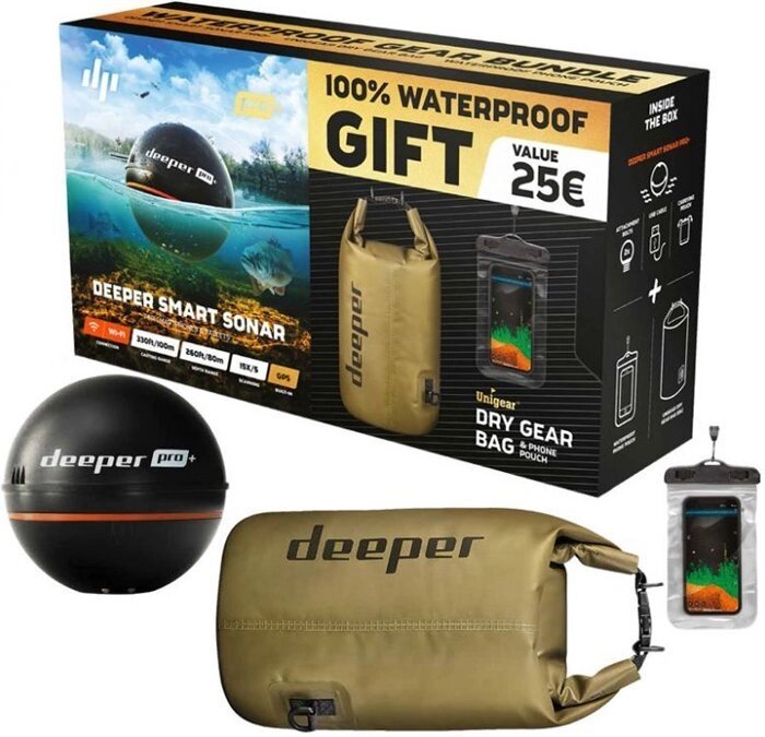 Cмарт-ехолот DEEPER PRO + WiFi + GPS Summer Bundle (ITGAM0632) від компанії АВТОСТИЛЬ - фото 1