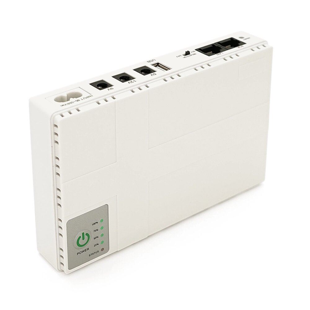 ДБЖ UPS-18W DC1018P для роутерів/комутаторів/PON/POE-430, 5//9/12V, 1A, 12000MAh (4*3000MAh), White, BOX від компанії АВТОСТИЛЬ - фото 1