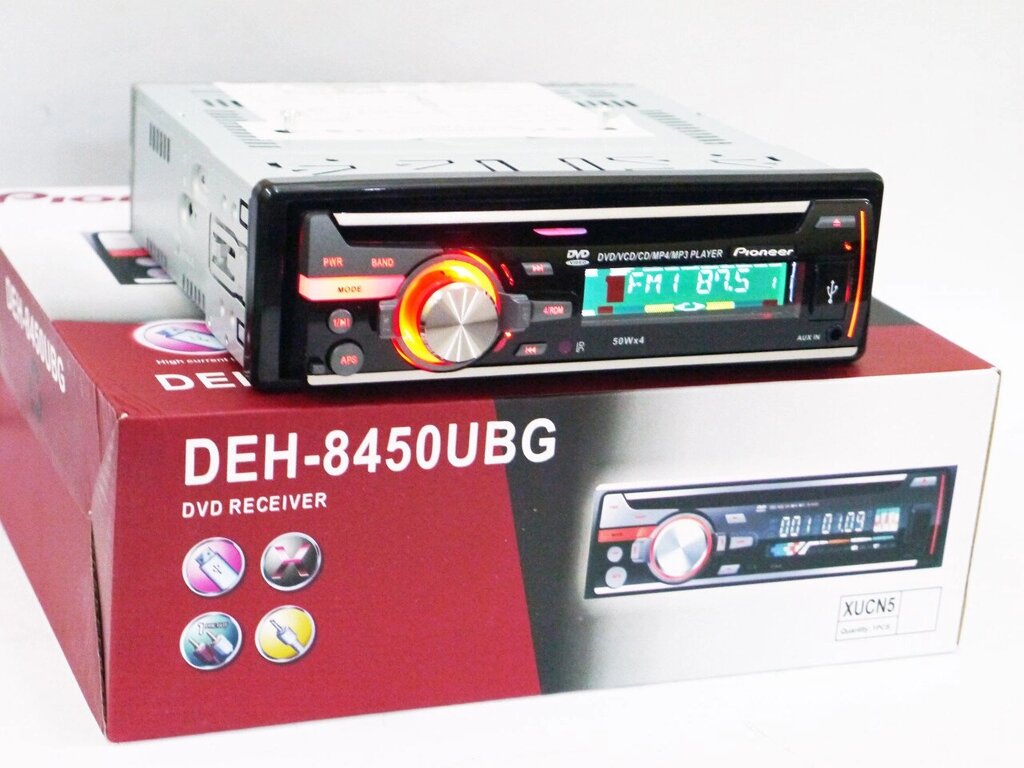 DEH-8450UBG Автомагнітола DVD+USB+Sd+MMC знімна панель від компанії АВТОСТИЛЬ - фото 1