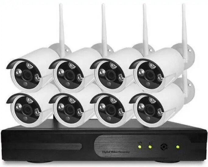 DVR WiFi KIT HD720 8-канальний Бездротовий Відеореєстратор (8 камер в комплекті) від компанії АВТОСТИЛЬ - фото 1