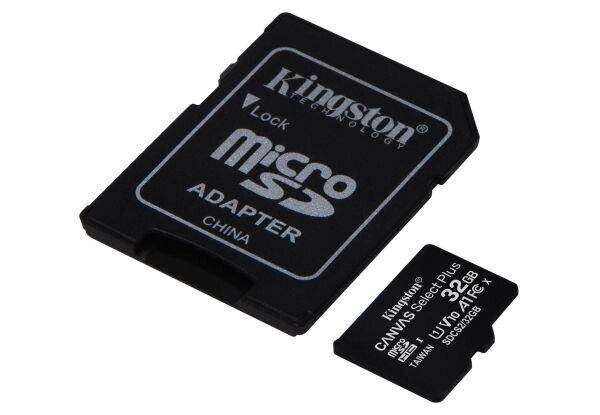 Карта пам'яті Kingston microSDHC 32GB Canvas Select Plus Class 10 UHS-I U1 V10 A1 + SD адаптер від компанії АВТОСТИЛЬ - фото 1