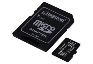 Карта пам'яті Kingston microSDHC 32GB Canvas Select Plus Class 10 UHS-I U1 V10 A1 + SD адаптер