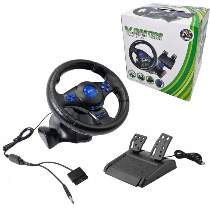 Кермо з педалями 3в1 Vibration Steering wheel від компанії АВТОСТИЛЬ - фото 1