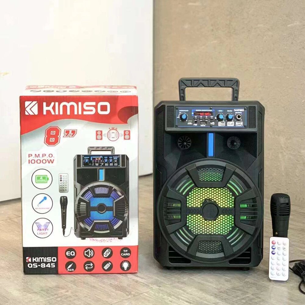 Kimiso QS-845 8" Бездротова портативна bluetooth колонка — валіза з караоке від компанії АВТОСТИЛЬ - фото 1