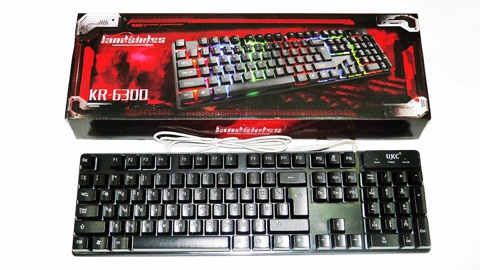 Клавиатура KEYBOARD KR-6300 с подсветкой від компанії АВТОСТИЛЬ - фото 1