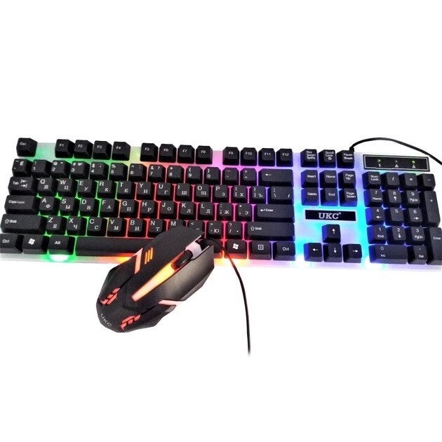 Клавіатура + мишка UKC M416 LED (з підсвічуванням) Keyboard + Мишка від компанії АВТОСТИЛЬ - фото 1