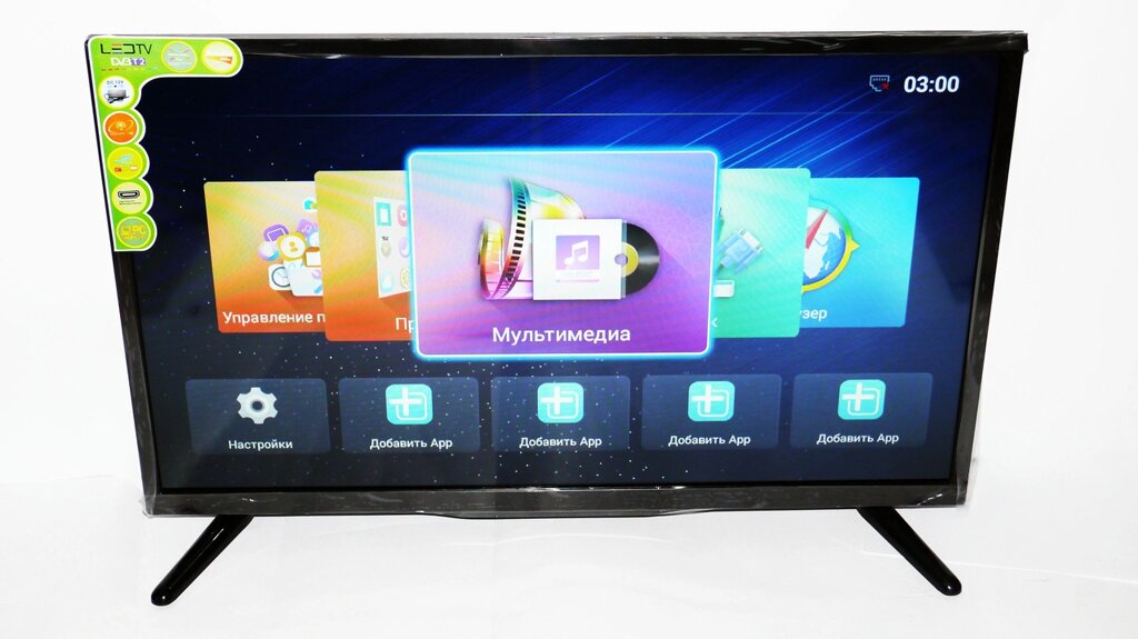 LCD LED Телевізор 32" Smart TV, WiFi, 1Gb Ram, Rom 4Gb, T2, USB/SD, HDMI, VGA, Android 4.4 від компанії АВТОСТИЛЬ - фото 1