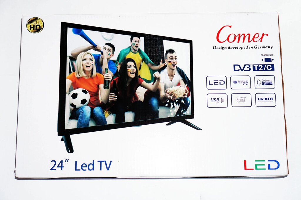 LCD LED Телевізор Comer 24" DVB - T2 220v HDMI IN/USB/VGA/SCART/COAX OUT/PC AUDIO IN від компанії АВТОСТИЛЬ - фото 1