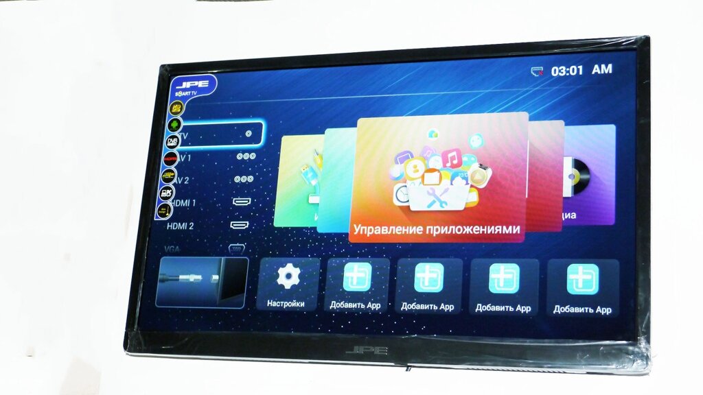 LCD LED Телевізор .JPE 28" Smart TV, WiFi, 1Gb Ram, Rom 4Gb, T2, USB/SD, HDMI, VGA, Android 4.4 від компанії АВТОСТИЛЬ - фото 1