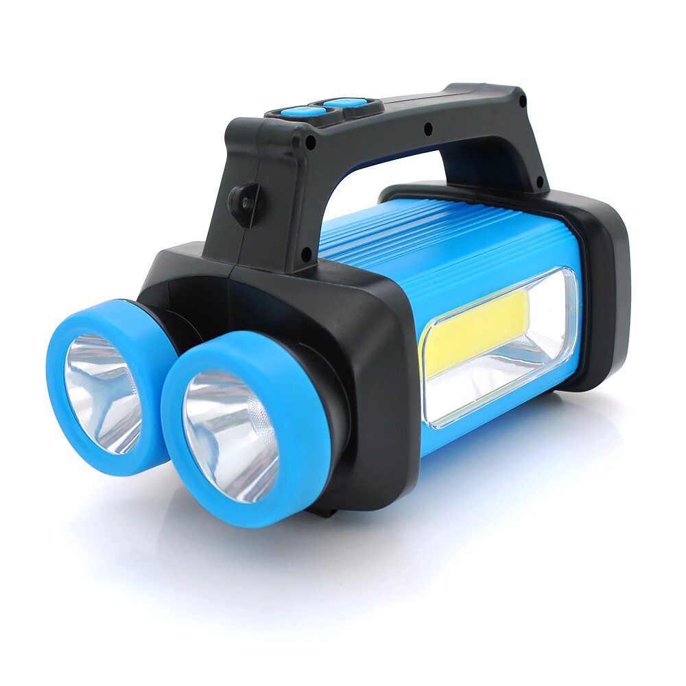 Ліхтар пошуковий SW-8802, 1LED+COB T6, 5W, 2+1+1 режим, 3600mAh, Black/Blue, IP40, USB кабель+4*LR06(немає в від компанії АВТОСТИЛЬ - фото 1