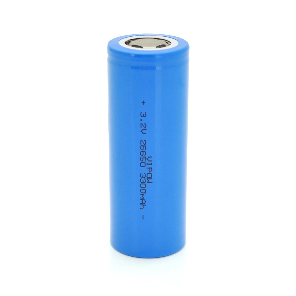 Літій-залізо-фосфатний акумулятор 26650 Lifepo4 Vipow IFR26650 FlatTop, 3300mAh, 3.2V, Blue Q50/500 від компанії АВТОСТИЛЬ - фото 1