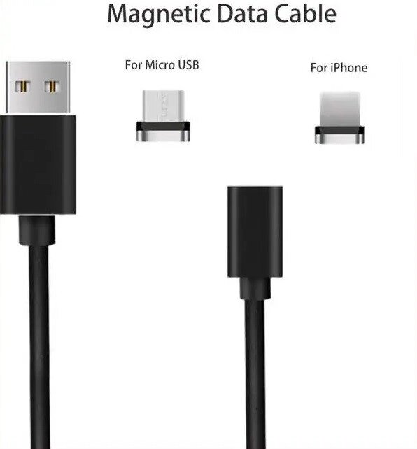 Магнітний кабель USB — microUSB/lightning від компанії АВТОСТИЛЬ - фото 1