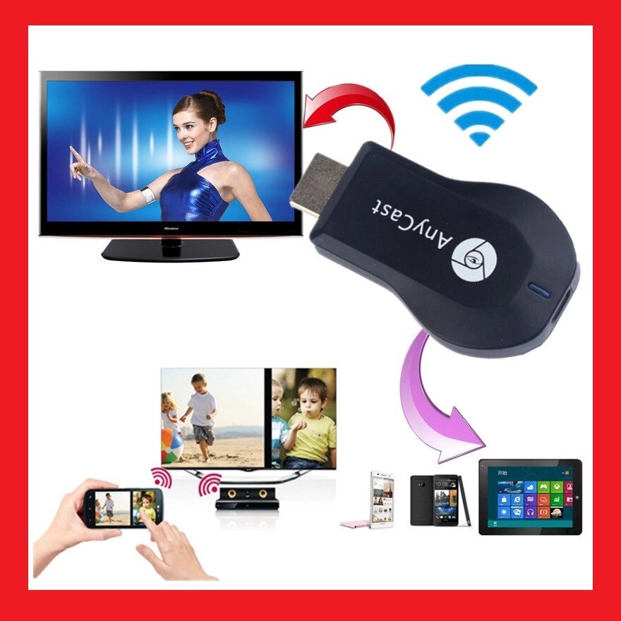 Медіаплеєр Miracast AnyCast M2 Plus HDMI з вбудованим Wi-Fi модулем від компанії АВТОСТИЛЬ - фото 1