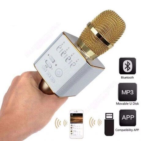 Мікрофон Q9 Портативний Караоке (USB, FM, AUX, Bluetooth) від компанії АВТОСТИЛЬ - фото 1