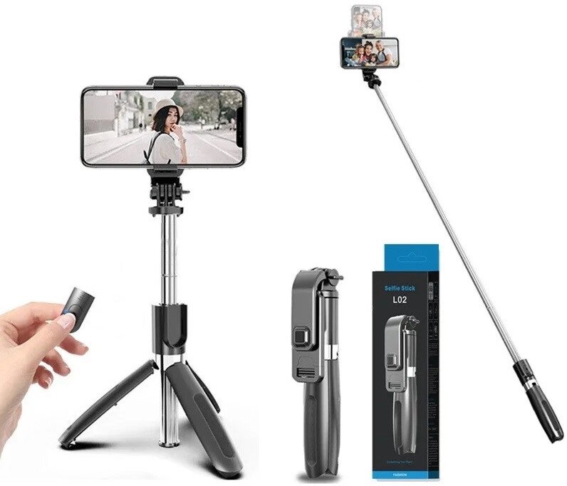 Монопод трипод штатив з пультом Bluetooth Selfie Stick L02 від компанії АВТОСТИЛЬ - фото 1