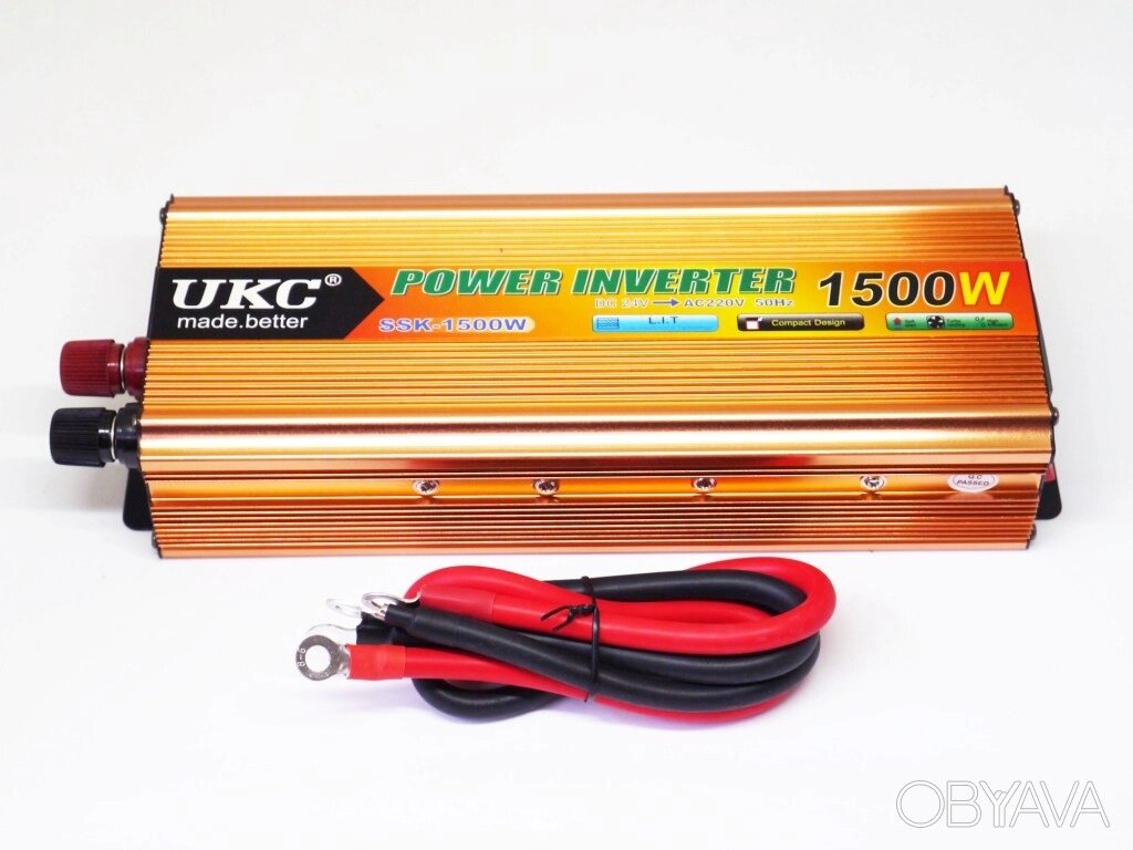 Перетворювач (інвертор) UKC 12V-220V 1500W Black від компанії АВТОСТИЛЬ - фото 1