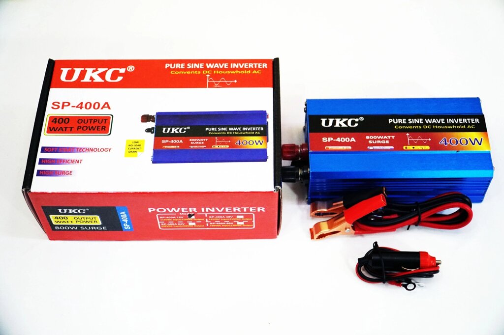 Перетворювач напруги інвертор UKC 12 - 220V 400W - чиста синусоїда від компанії АВТОСТИЛЬ - фото 1