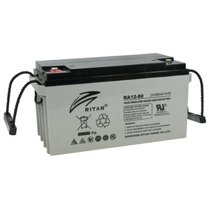 Акумуляторна батарея AGM RITAR DC12-80, Gray Case, 12V 80Ah ( 350 x 167 x 182 ) Q1