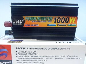 Перетворювач напруги (інвертор) UKC з 12 на 220volt 1000w