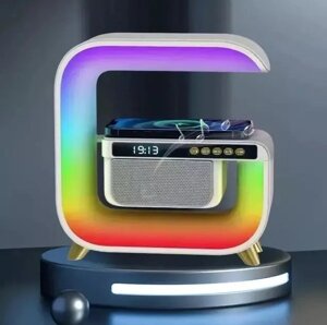 Настільна смарт-лампа нічник HM-G3 RGB G-Smart Light з бездротовою зарядкою і Bluetooth колонкою